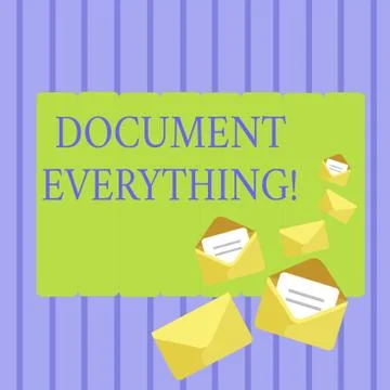 Writing note showing Document Everything. Business photo showcasing computer Stock Illustration