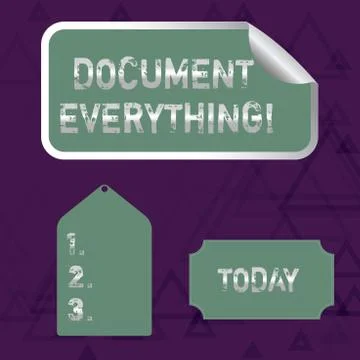 Writing note showing Document Everything. Business photo showcasing computer Stock Illustration