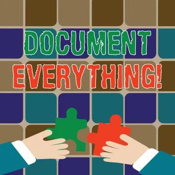 Writing note showing Document Everything. Business photo showcasing computer Stock Illustration