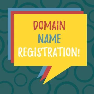 Writing note showing Domain Name Registration. Business photo showcasing process Stock-Illustration