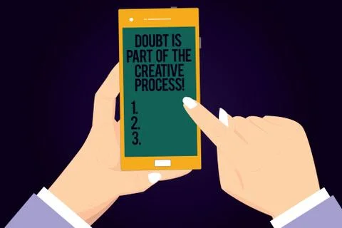 Writing note showing Doubt Is Part Of The Creative Process. Business photo Stock Illustration