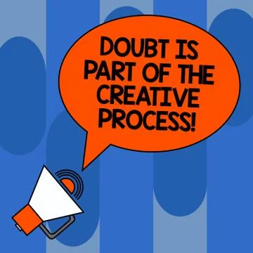 Writing note showing Doubt Is Part Of The Creative Process. Business photo Stock Illustration