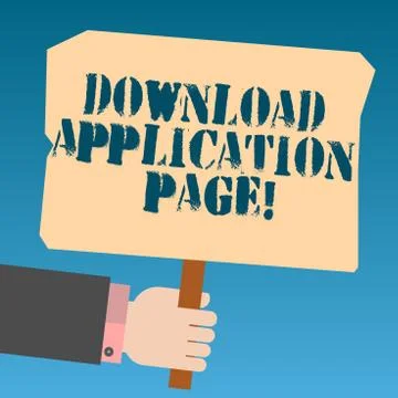 Writing note showing Download Application Page. Business photo showcasing 库存插图