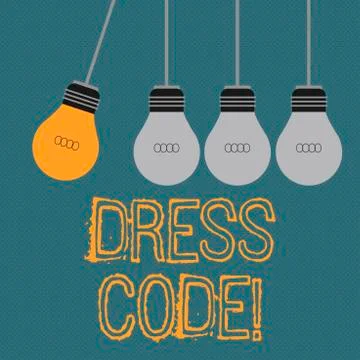 Writing note showing Dress Code. Business photo showcasing Rules of what you can 스톡 일러스트
