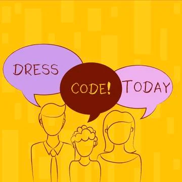 Writing note showing Dress Code. Business photo showcasing Rules of what you can Stock Illustration