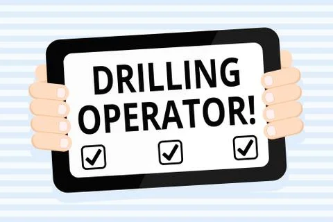 Writing note showing Drilling Operator. Business photo showcasing someone that Illustrazione stock