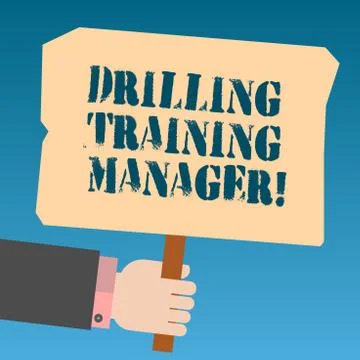 Writing note showing Drilling Training Manager. Business photo showcasing Give Stock Illustration
