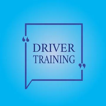 Writing note showing Driver Training. Business photo showcasing prepares a new Stock Illustration