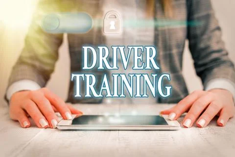 Writing note showing Driver Training. Business photo showcasing prepares a new Stock Photos