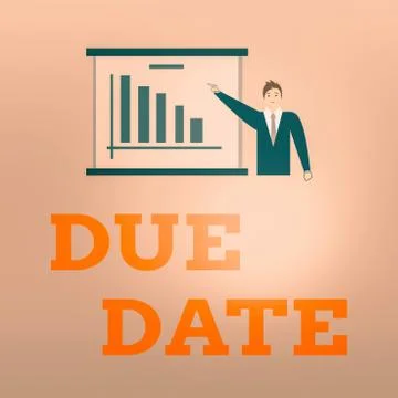 Writing note showing Due Date. Business photo showcasing the day or date by Stock Illustration