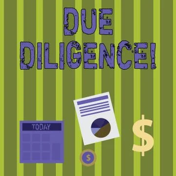 Writing note showing Due Diligence. Business photo showcasing Rational steps Stock Illustration