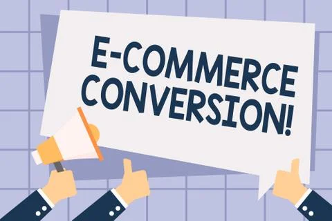 Writing note showing E Commerce Conversion. Business photo showcasing the way to 스톡 일러스트