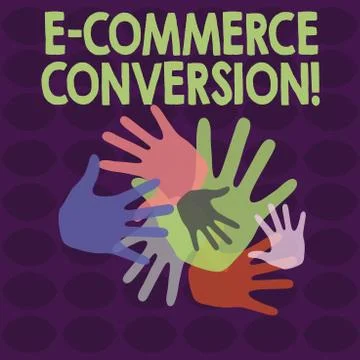 Writing note showing E Commerce Conversion. Business photo showcasing the way to イラスト素材