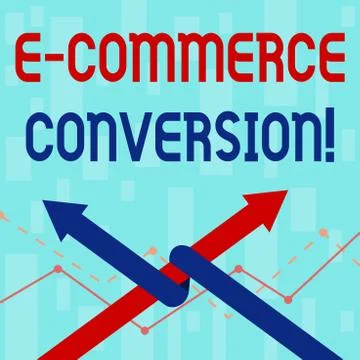 Writing note showing E Commerce Conversion. Business photo showcasing the way to Stock Illustration