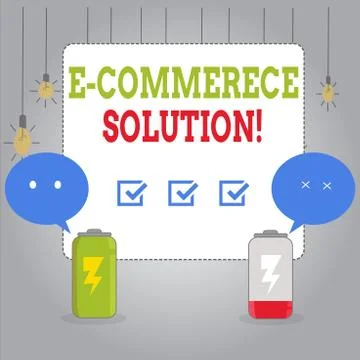 Writing note showing E Commerce Solution. Business photo showcasing Software Stock Illustration
