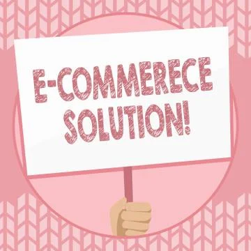 Writing note showing E Commerce Solution. Business photo showcasing Software Stock Illustration