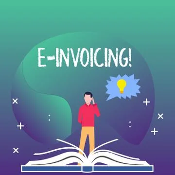 Writing note showing E Invoicing. Business photo showcasing Company encourages Stock Illustration