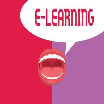 Writing note showing E Learning. Business photo showcasing Lessons conducted via Illustrazione stock