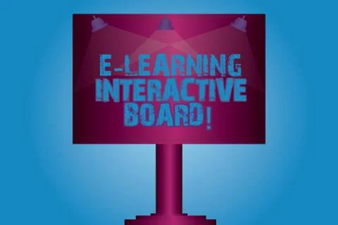 Writing note showing E Learning Interactive Board. Business photo showcasing Stock Illustration