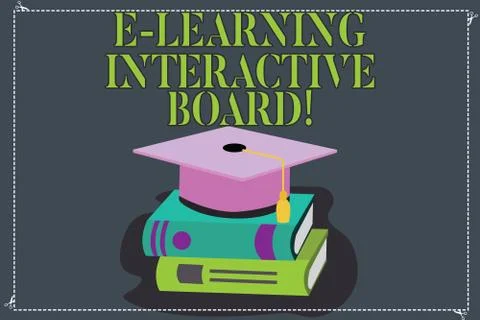 Writing note showing E Learning Interactive Board. Business photo showcasing Illustrazione stock