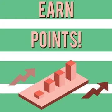 Writing note showing Earn Points. Business photo showcasing collecting scores in Stock Illustration