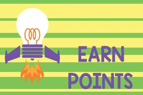 Writing note showing Earn Points. Business photo showcasing getting praise or Stock Illustration