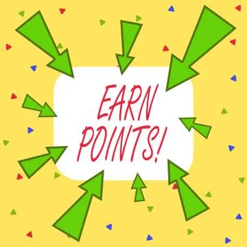 Writing note showing Earn Points. Business photo showcasing collecting scores in Stock Illustration