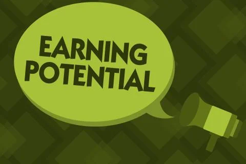 Writing note showing Earning Potential. Business photo showcasing Top salary for Stock Illustration