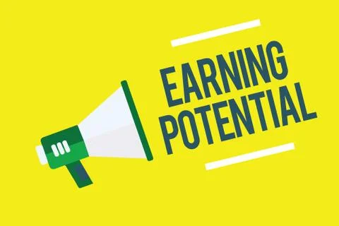 Writing note showing Earning Potential. Business photo showcasing Top salary for Stock Illustration