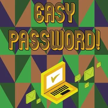 Writing note showing Easy Password. Business photo showcasing Easy code that Illustration