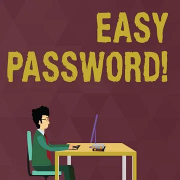 Writing note showing Easy Password. Business photo showcasing Easy code that Illustration