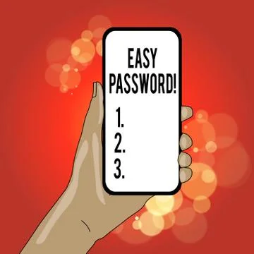 Writing note showing Easy Password. Business photo showcasing Easy code that Illustration