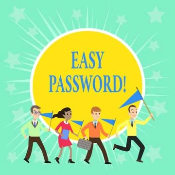 Writing note showing Easy Password. Business photo showcasing Easy code that 스톡 일러스트