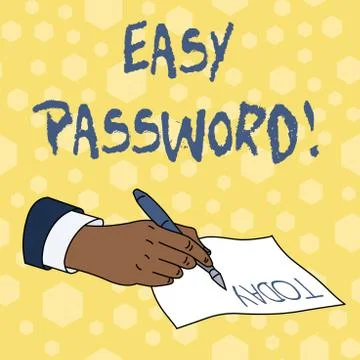 Writing note showing Easy Password. Business photo showcasing Easy code that Illustration