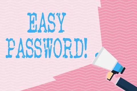 Writing note showing Easy Password. Business photo showcasing Easy code that Illustration