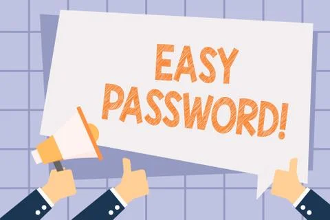 Writing note showing Easy Password. Business photo showcasing Easy code that Illustration