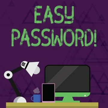 Writing note showing Easy Password. Business photo showcasing Easy code that Illustration