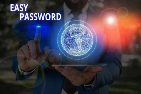 Writing note showing Easy Password. Business photo showcasing Easy code that 库存照片