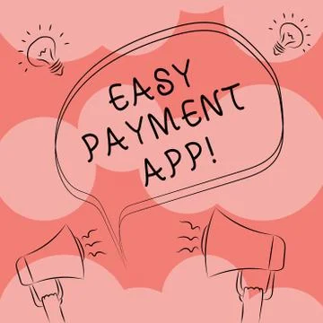 Writing note showing Easy Payment App. Business photo showcasing money paid for Illustrazione stock