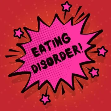 Writing note showing Eating Disorder. Business photo showcasing characterized by Stock Illustration