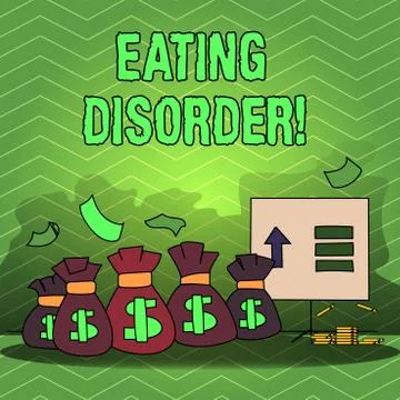 Writing note showing Eating Disorder. Business photo showcasing characterized by Stock Illustration