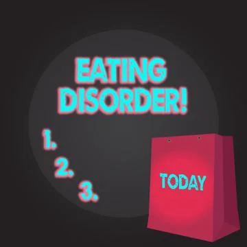 Writing note showing Eating Disorder. Business photo showcasing characterized by Stock Illustration