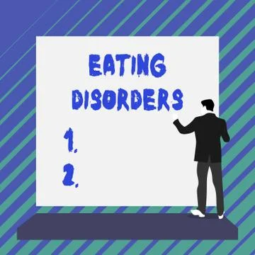 Writing note showing Eating Disorders. Business photo showcasing any of a range Stock Illustration