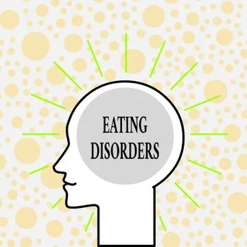 Writing note showing Eating Disorders. Business photo showcasing any of a range Stock Illustration