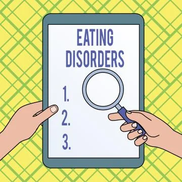 Writing note showing Eating Disorders. Business photo showcasing any of a range Stock Illustration
