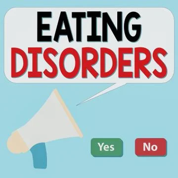 Writing note showing Eating Disorders. Business photo showcasing any of a range Stock Illustration