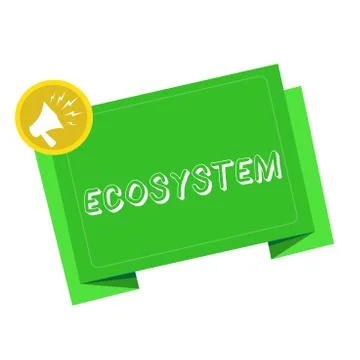 Writing note showing Ecosystem. Business photo showcasing biological community Stock Illustration