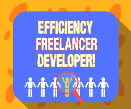 Writing note showing Efficiency Freelancer Developer. Business photo showcasing イラスト素材