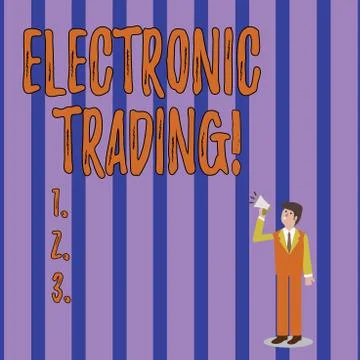 Writing note showing Electronic Trading. Business photo showcasing method of イラスト素材