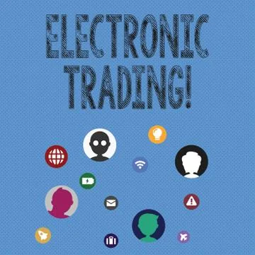Writing note showing Electronic Trading. Business photo showcasing method of イラスト素材